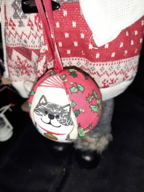 Boule de Noël "Chien thème japonais" – Image 2